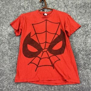Mad Engine Shirt Mens Small Red Spider-Man Mask Graphic Marvel Superhero Tee
